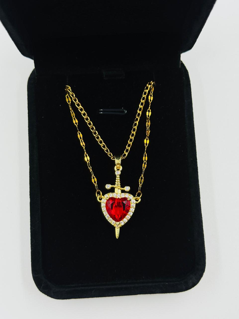 COLLAR CORAZON Y ESPADA DUO PAREJA (2x1)❤️⚔️